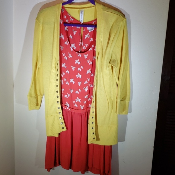 Cooperative Dresses & Skirts - Urban Outfitters Orange Dress Dropwaist Dress